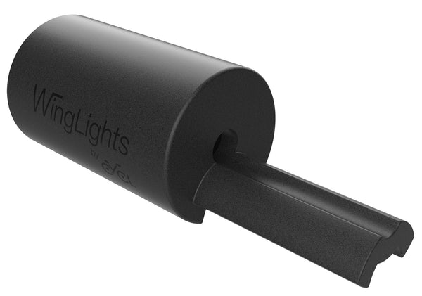 A black tube with the word WingLights Plastic Adaptor for Electric Scooters on it.